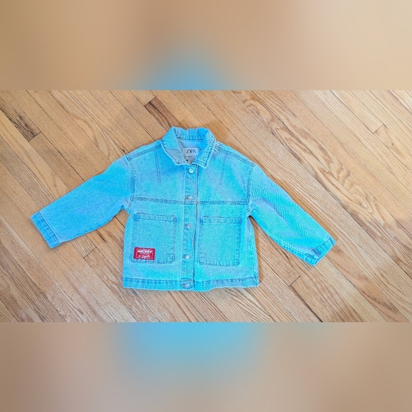 Zara Blue Jean Jacket Casual Style - Picture 2 of 3